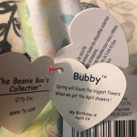 SALE ❤️ NWT 2017 Bubby" the Easter Bunny, retired Ty Beanie Boo plush toy - Picture 7 of 7